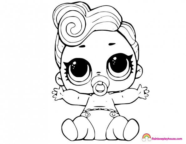595x460 Doll Coloring Pages Lil Queen Lol Dolls Coloring Page Rainbow