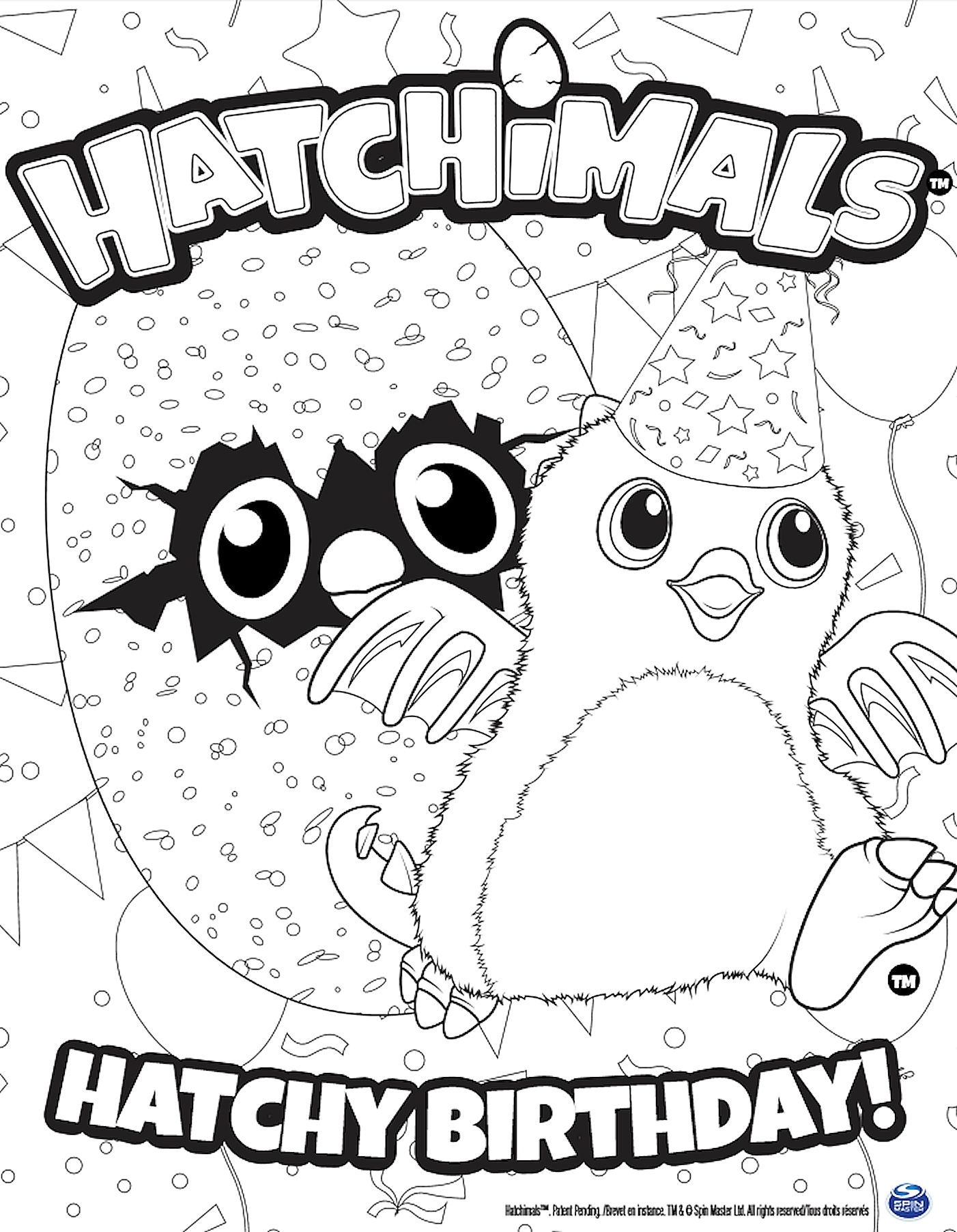Hatchimals Hatchy Birthday Coloring Page The Picture To Go 1402x1804 Hatchimals Hatchy Birthday Coloring Page The Picture To Go