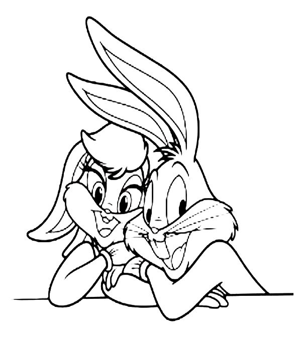 Lola Bunny And Bugs Bunny Coloring Pages 595x682 Lola Bunny And Bugs Bunny Coloring Pages