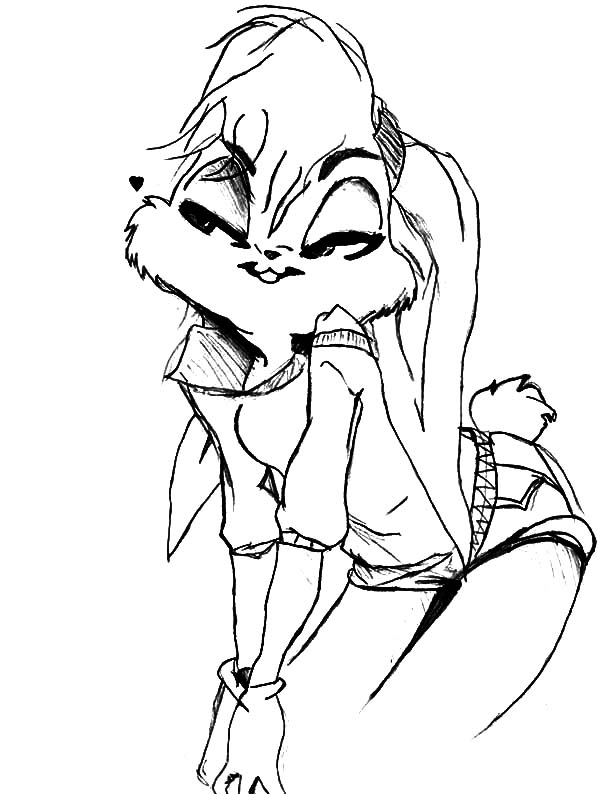 Pencil Skecth Of Lola Bunny Coloring Pages 600x794 Pencil Skecth Of Lola Bunny Coloring Pages