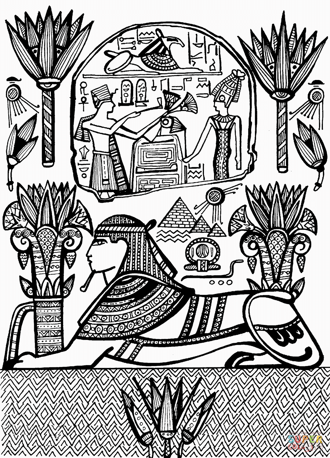 1081x1500 Free Sphinx Coloring Page Famous Places Pyramids The Statue