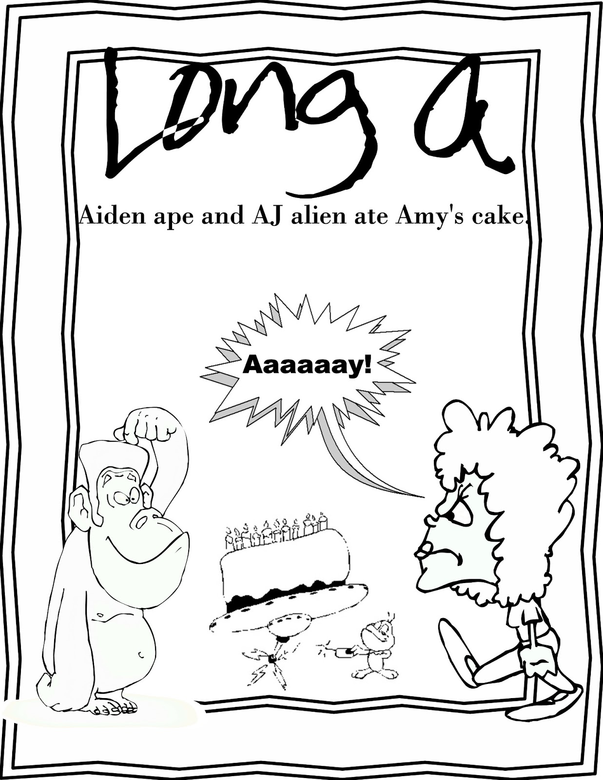 1237x1600 Christina's Kinder Blossoms Long A Coloring Page Freebie