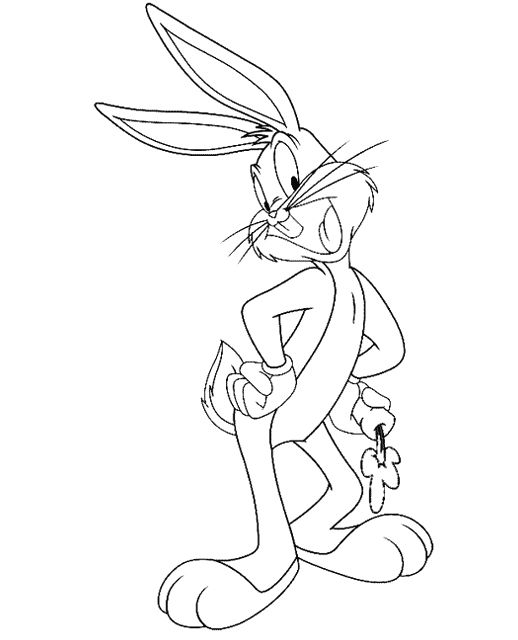 Bugs Bunny Smile Coloring Pages 518x640 Bugs Bunny Smile Coloring Pages