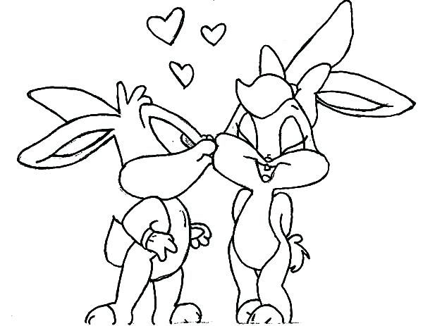 Looney Tune Coloring Pages Baby Tunes Bunny Kissed By Bugs Bunny 600x463 Looney Tune Coloring Pages Baby Tunes Bunny Kissed By Bugs Bunny