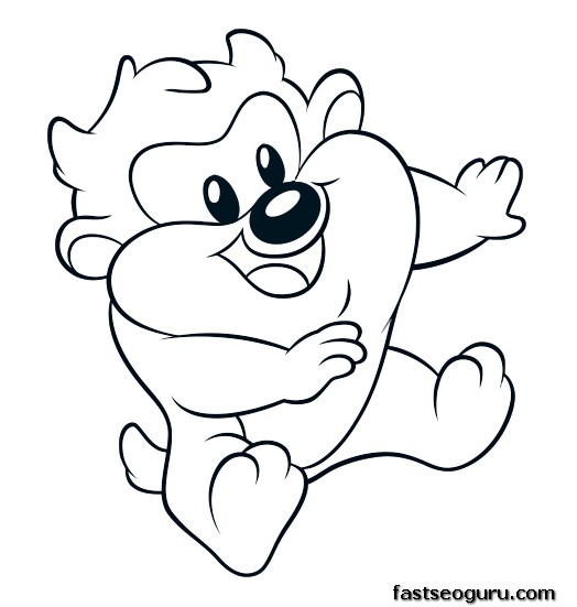 Baby Looney Tunes Taz Coloring Pages 524x551 Baby Looney Tunes Taz Coloring Pages