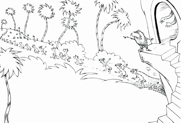 Lorax Coloring Pages Image Lorax Coloring Page Truffula Trees 600x408 Lorax Coloring Pages Image Lorax Coloring Page Truffula Trees