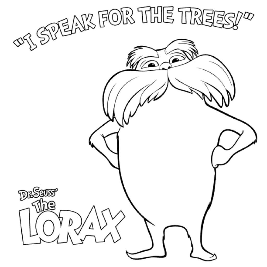 Dr Seuss Lorax Coloring Page 1024x1024 Dr Seuss Lorax Coloring Page