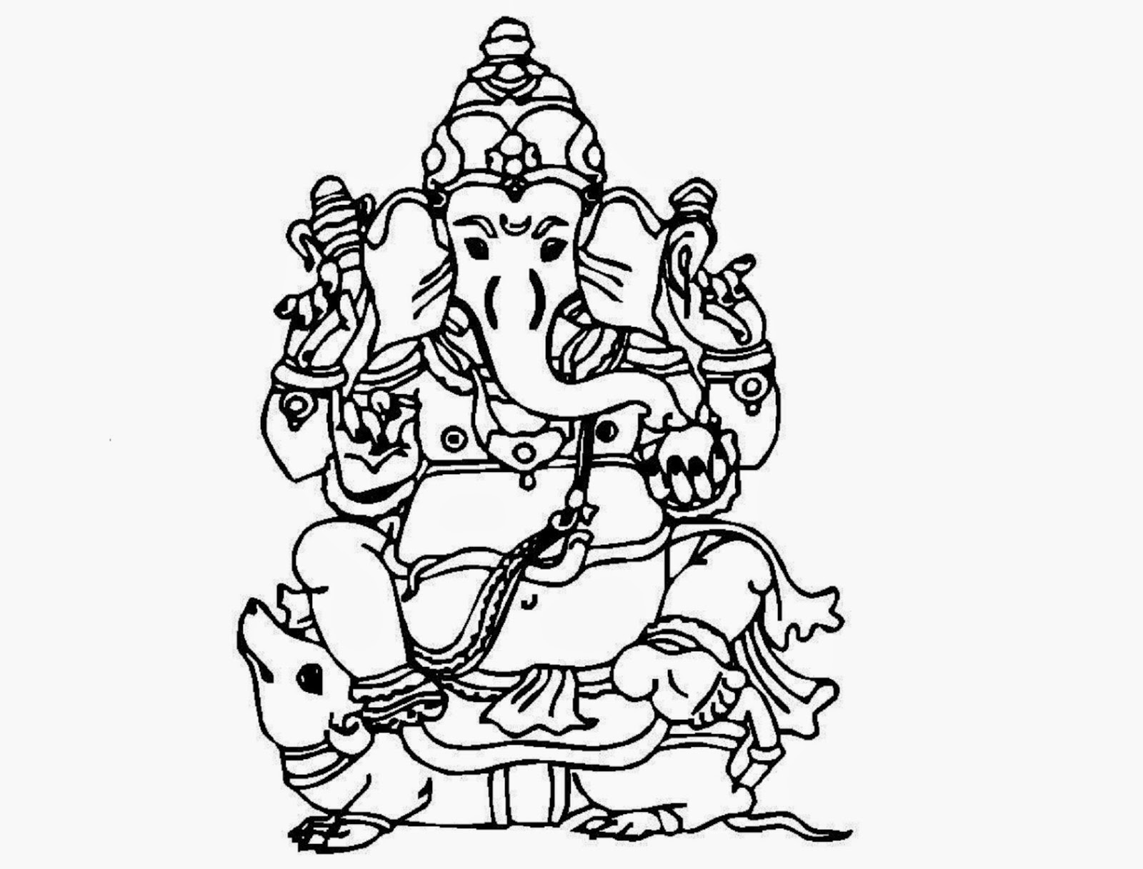 1600x1217 Colour Drawing Free Hd Wallpapers Lord Ganesha Coloring Page Free