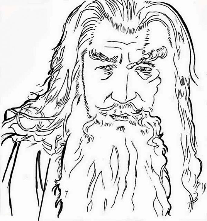 A Closeup Gandalf Sketch From Lord Of The Rings Coloring Page 685x730 A Closeup Gandalf Sketch From Lord Of The Rings Coloring Page