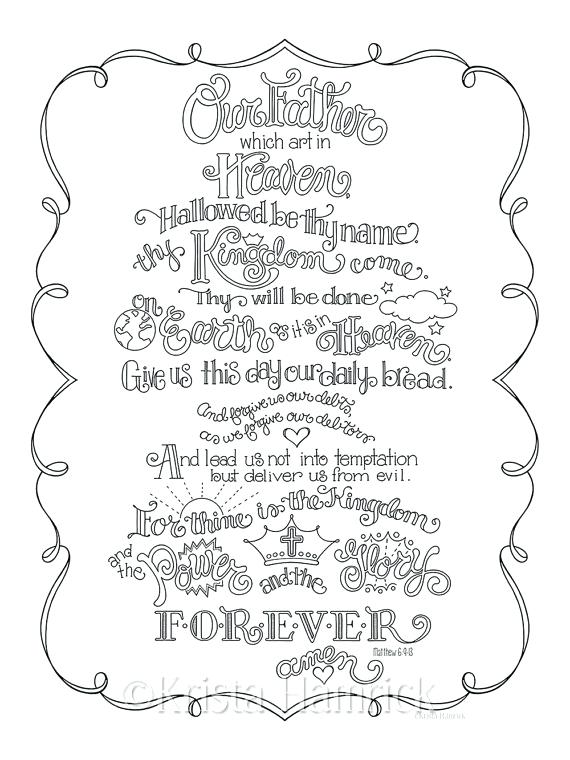 570x760 Prayer Coloring Pages The Lords Prayer Coloring Page In Three