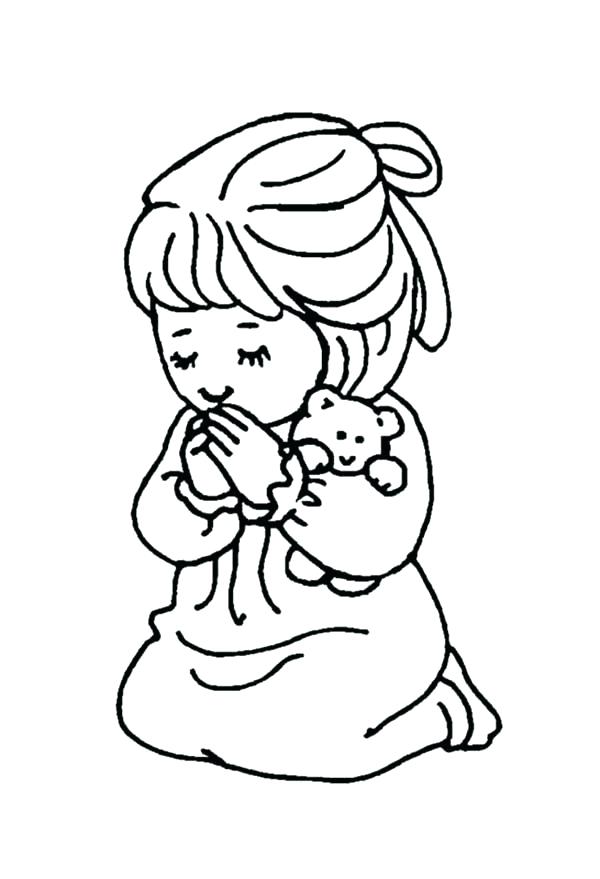 600x879 Prayer Coloring Pages The Lords Prayer For Kids Free Serenity