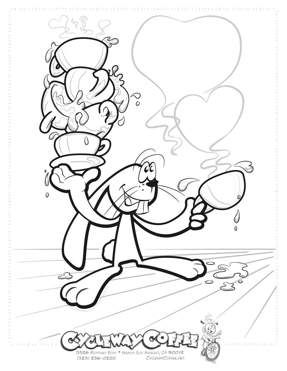 Rabbit Barista Valentine's Day Coloring Page Pizza By The Slice 1000x1294 Rabbit Barista Valentine's Day Coloring Page Pizza By The Slice