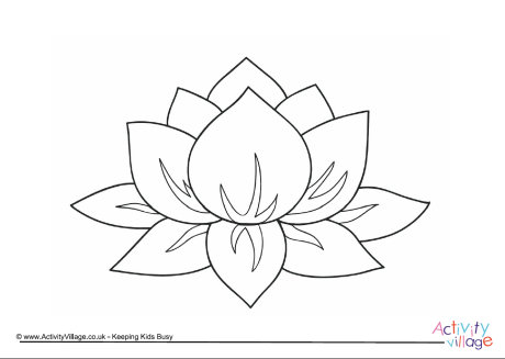 Lotus Flower Colouring Page 460x327 Lotus Flower Colouring Page