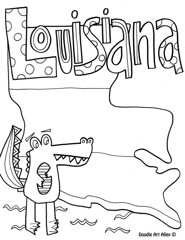 618x799 Louisiana Coloring Page By Doodle Art Alley Usa Coloring Pages
