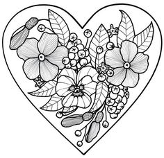 236x228 Wedding Shower Adult Coloring Page Love Heart Digital Wildflower