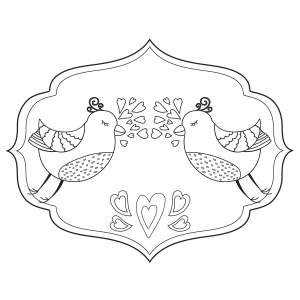 300x300 Love Birds Coloring Page