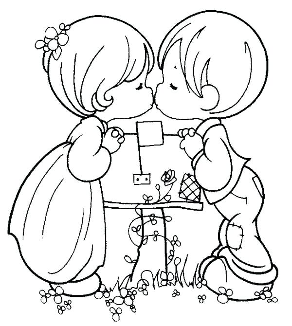 Love Color Pages Love Two Kids Kissing On Mail Box They Are 600x670 Love Color Pages Love Two Kids Kissing On Mail Box They Are