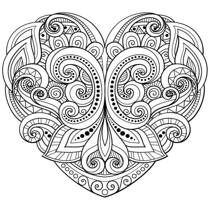 35 Free Printable Heart Coloring Pages 736x736 35 Free Printable Heart Coloring Pages