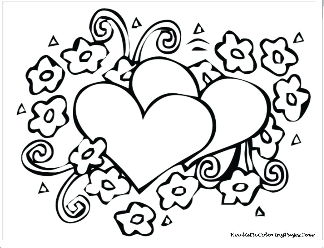 1047x800 Valentine Heart Coloring Pages Best For Girls Printable Kids Free