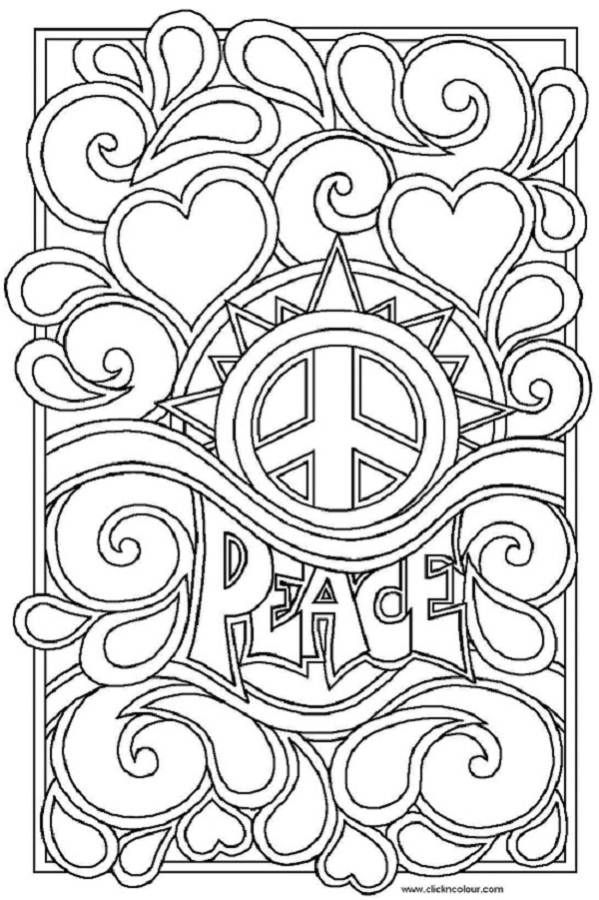 599x900 Peace And Love Coloring Pages Coloring Pages For Kids Coloring