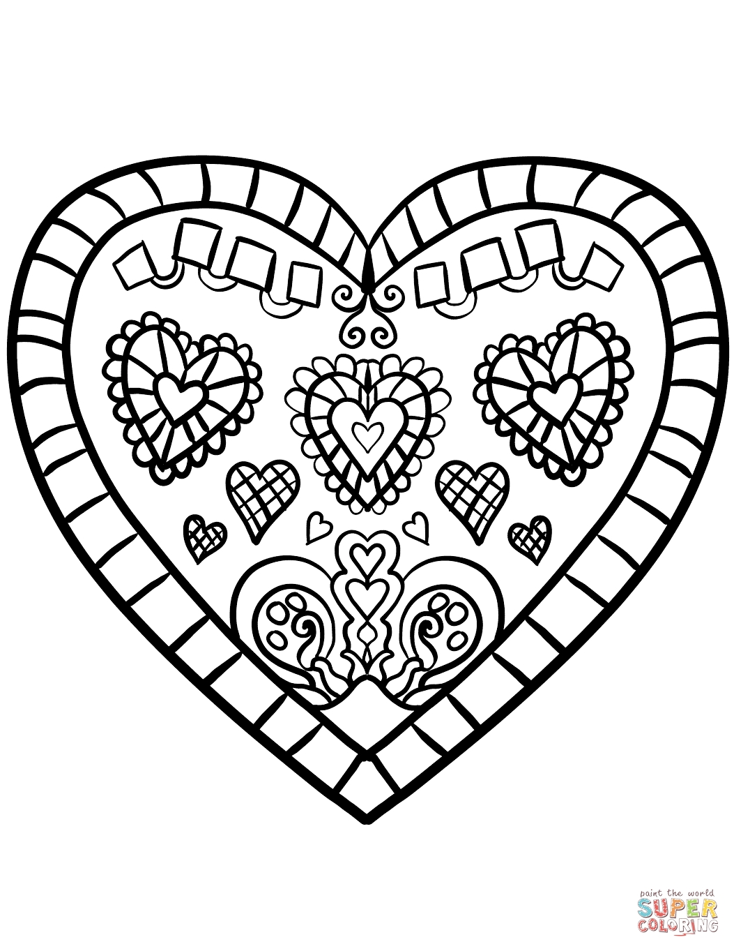 Printable Coloring Valentine Heart Coloring Page Hearts Pages 1053x1363 Printable Coloring Valentine Heart Coloring Page Hearts Pages