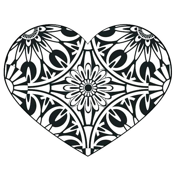 570x570 Love Heart Colouring Elegant Heart Coloring Pages To Print