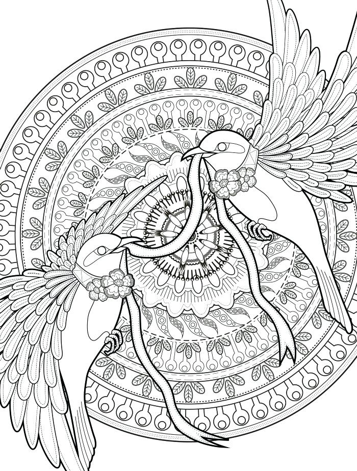 Love Mandala Coloring Pages Adult Coloring Pages With Birds Free 700x924 Love Mandala Coloring Pages Adult Coloring Pages With Birds Free