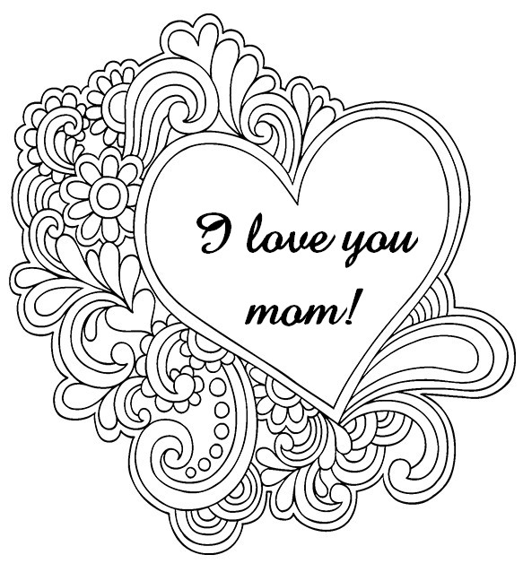 Adult Coloring Pages Mother's Day 583x638 Adult Coloring Pages Mother's Day