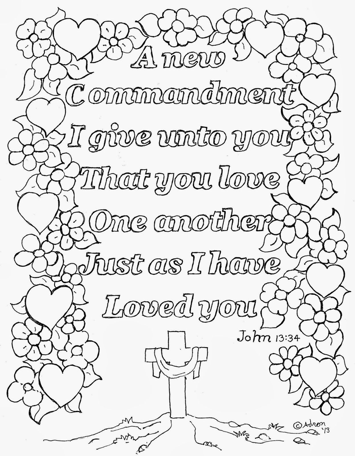 Love One Another Coloring Page. Sunday School Stuff 1246x1600 Love One Another Coloring Page. Sunday School Stuff