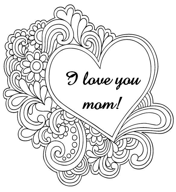 I Love You Mom Coloring Pages 583x638 I Love You Mom Coloring Pages