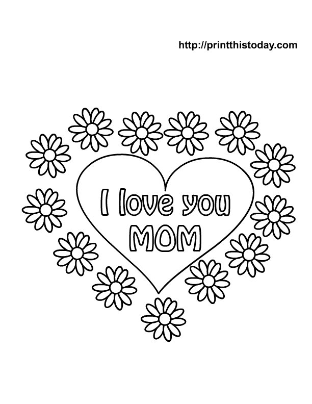 I Love You Mom Coloring Pages To Download And Print For Free 612x792 I Love You Mom Coloring Pages To Download And Print For Free