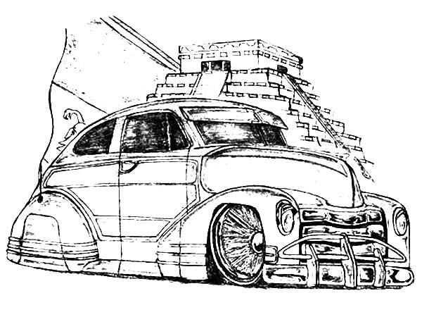 600x450 Picture Of Lowrider Cars Coloring Pages