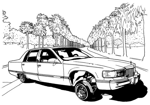 630x444 Lowrider Car Coloring Pages