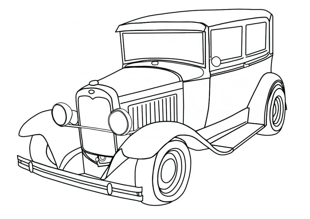 1043x737 Coloring Pages Christmas Disney Muscle Car With Classic Truck