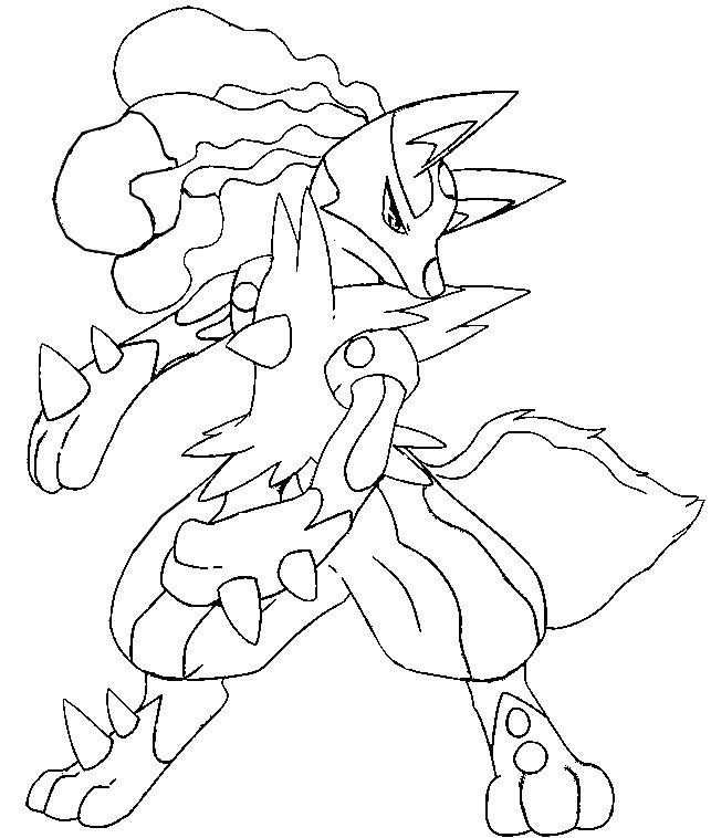 643x758 Pokemon Mega Lucario Coloring Pages By Amy Blank