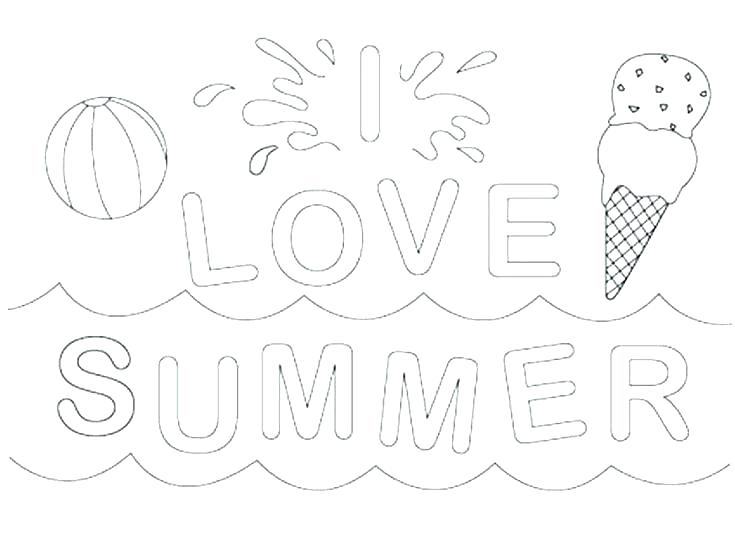 735x557 I Love Summer Coloring Pages Vacation A Happy Beach Car