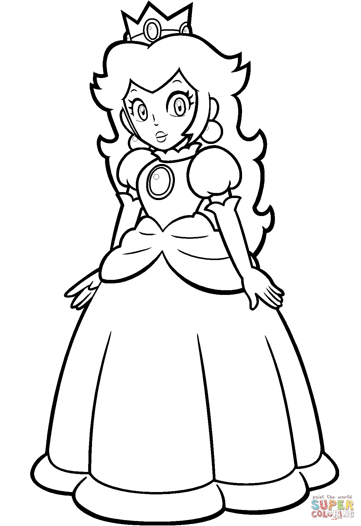 1220x1780 Princess Peach Coloring Pages