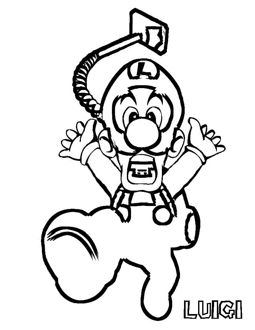 816x1056 Free Printable Luigi Coloring Pages For Kids