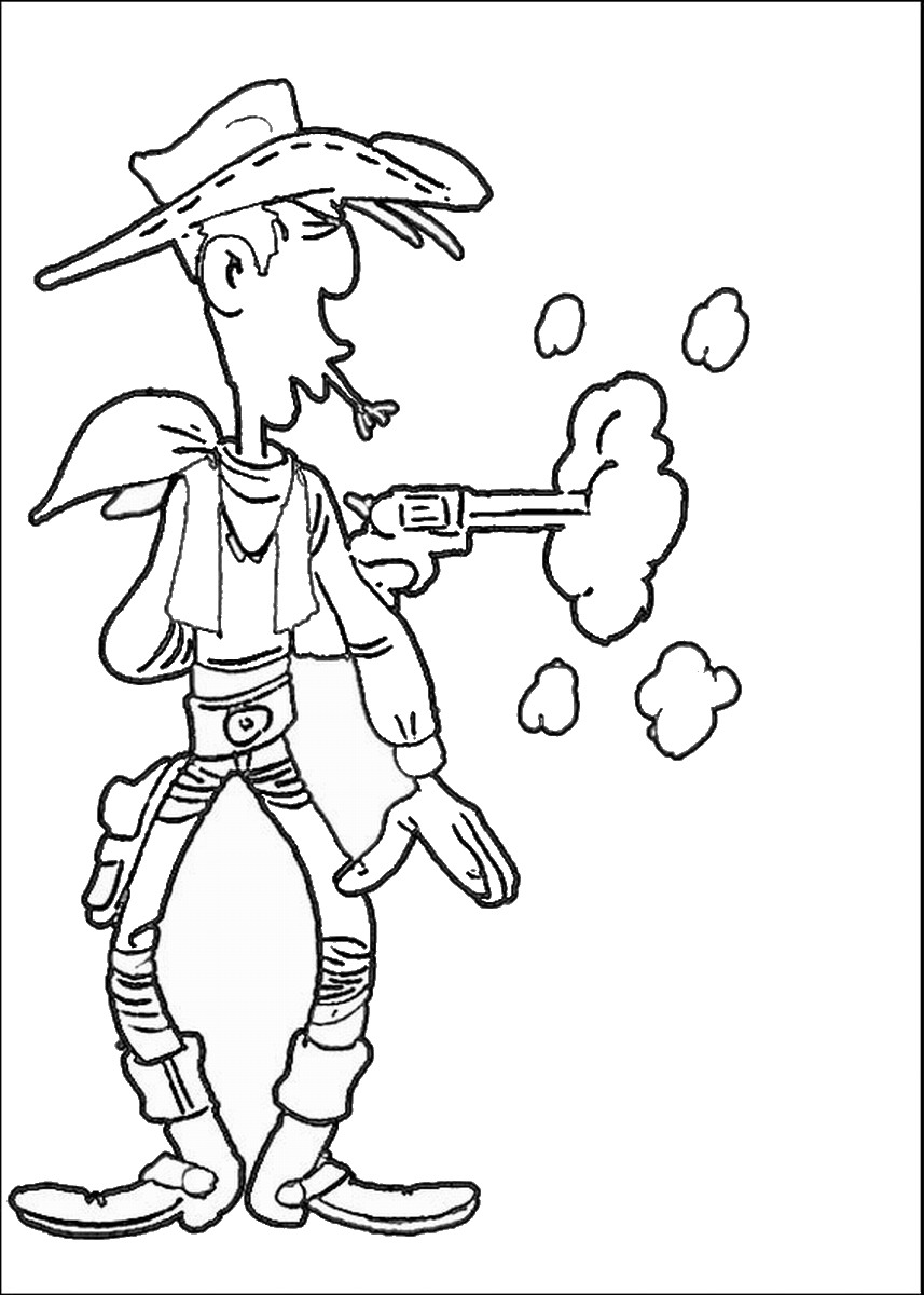 857x1200 Lucky Luke Coloring Pages