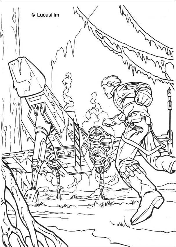 607x850 Luke Spaceship On Dagobah Coloring Pages