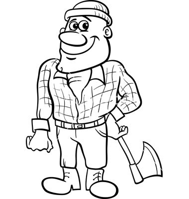 Fairy Tale Lumberjack Coloring Page Vector 2075105 380x400 Fairy Tale Lumberjack Coloring Page Vector 2075105