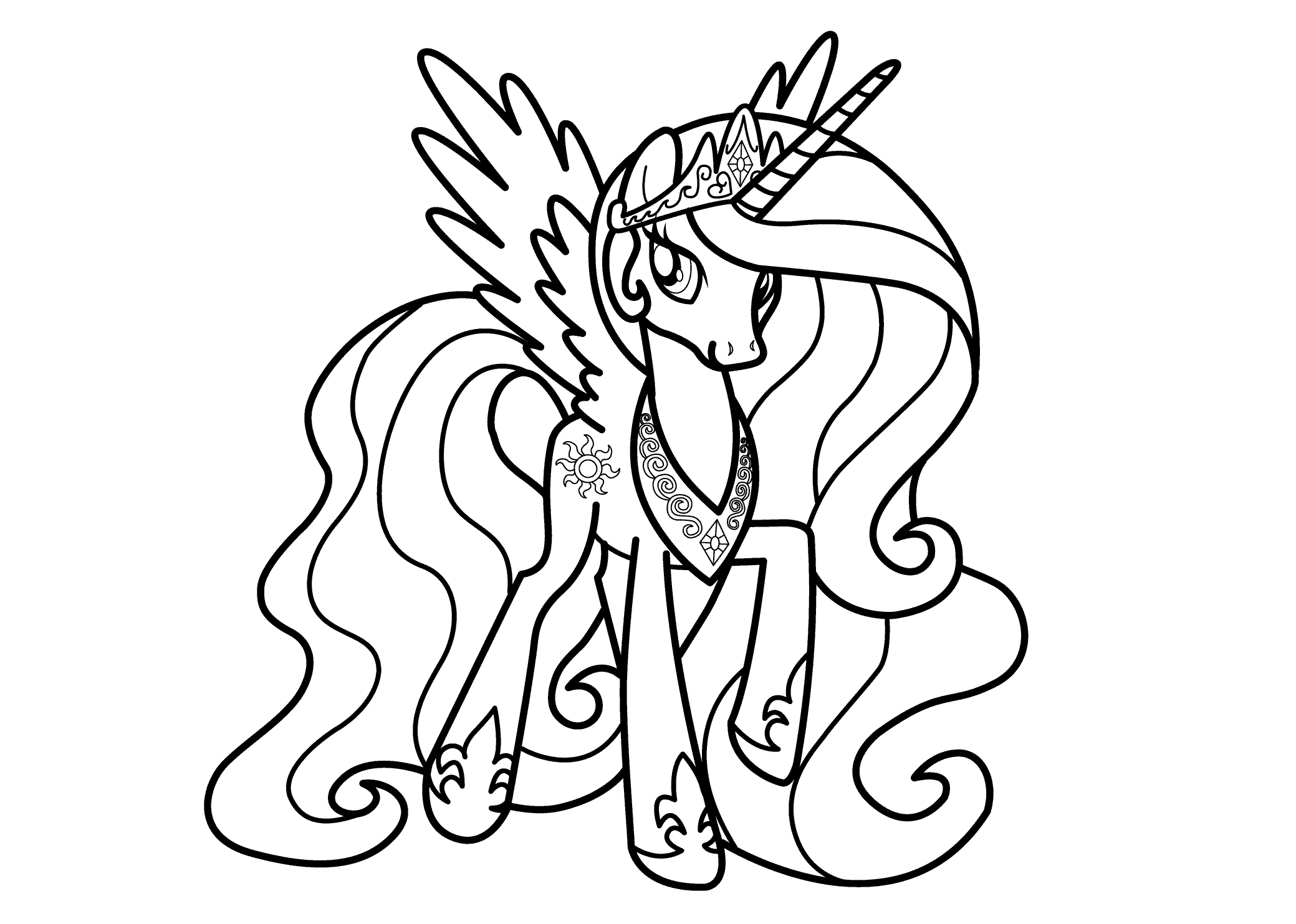 2079x1483 Revealing Princess Luna Coloring Page 28 Pages