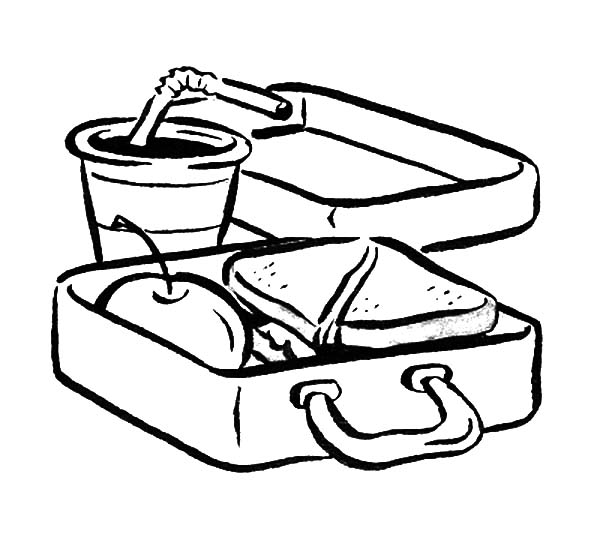 Delicious Food In Lunchbox Coloring Pages 600x549 Delicious Food In Lunchbox Coloring Pages