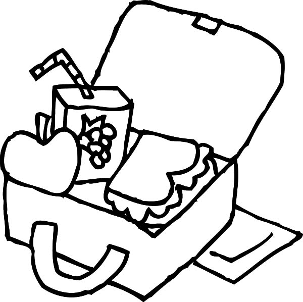 Kindergarten Kid Lunchbox Colouring Pages 600x598 Kindergarten Kid Lunchbox Colouring Pages