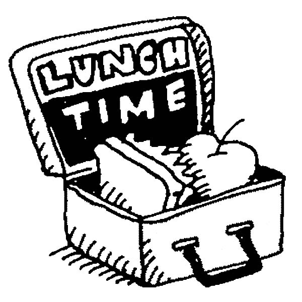 An Apple And Sandwich In Lunchbox Colouring Pages 600x600 An Apple And Sandwich In Lunchbox Colouring Pages
