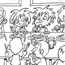 At Lunch Coloring Pages 220x220 At Lunch Coloring Pages