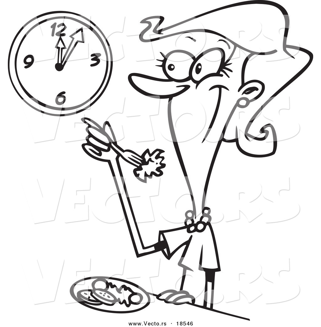 Vector Of A Cartoon Woman Eating A Healthy Lunch 1024x1044 Vector Of A Cartoon Woman Eating A Healthy Lunch