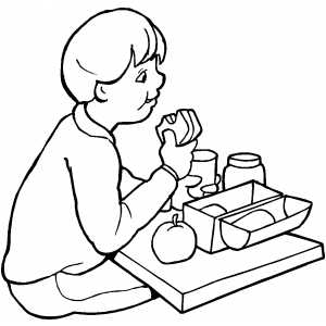 Boy Eating Lunch Coloring Page 300x300 Boy Eating Lunch Coloring Page