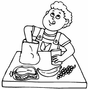 Boy Prepared For Lunch Coloring Sheet 300x300 Boy Prepared For Lunch Coloring Sheet