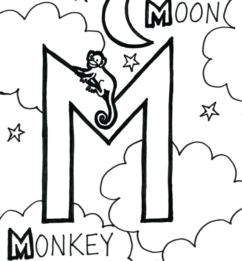 1000x1080 Coloring Page ~ Letter M Coloring Page Cool Pages For Monkey